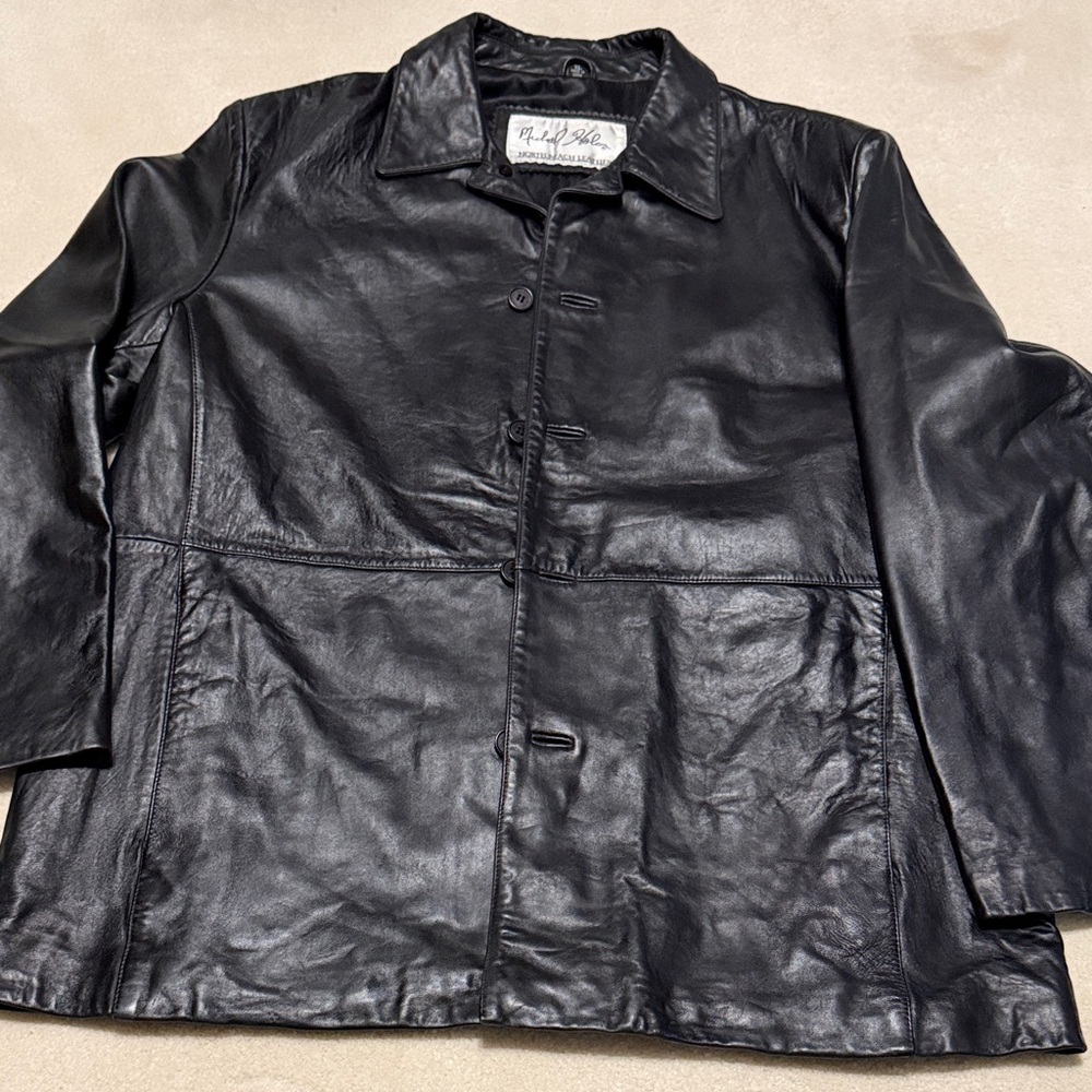 Michael Holch North Beach Leather Black Genuine Leather Jacket XL